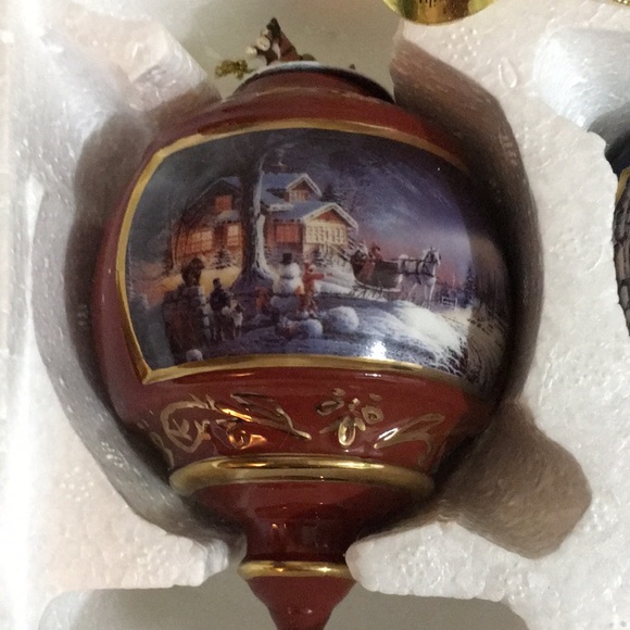 💥CHARITY SALE Terry Redlin Vintage Bradford Exchange Christmas Baubles - Picture 4 of 14
